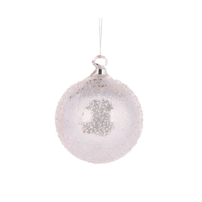 10cm Silver Mercury Bubbles Bauble