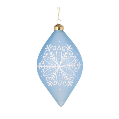 Delicate Blue Snowflake Drop Bauble