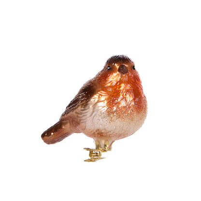 Glass Robin Clip Ornament