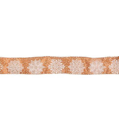 6.3cm Gingerbread Snowflake Velvet Ribbon