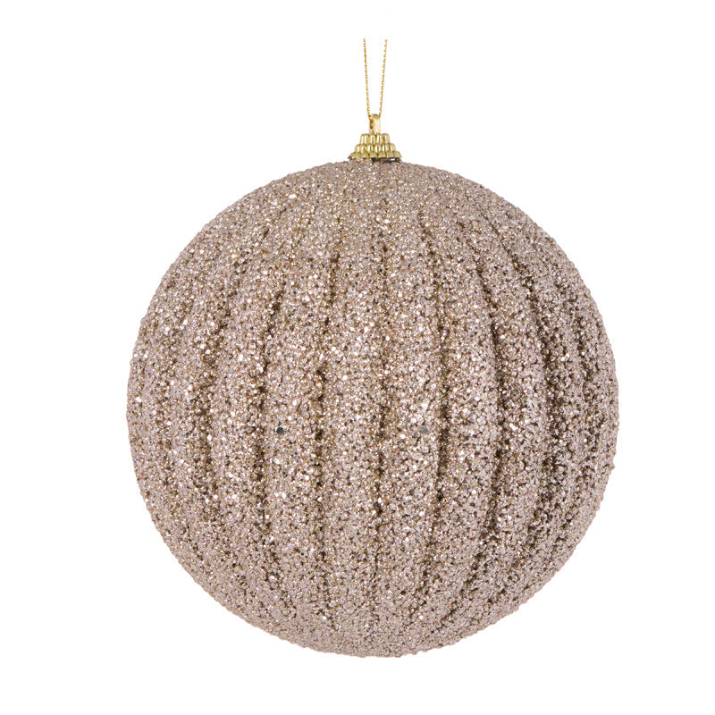 XL Champagne Textured Rib Bauble