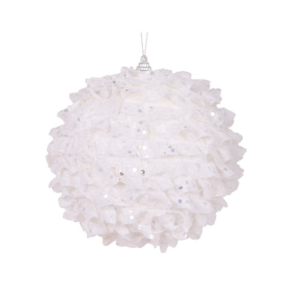 XL White Ruffles Bauble