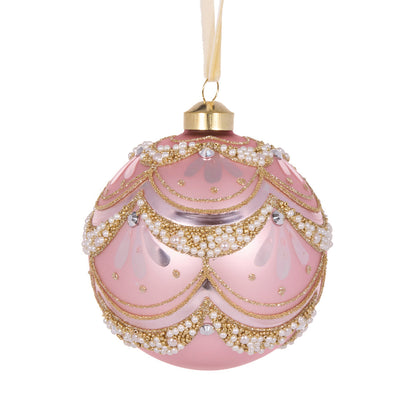 Pink Deco Scalloped Bauble
