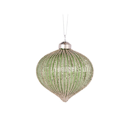 Sage Simple Ribbed Onion Bauble