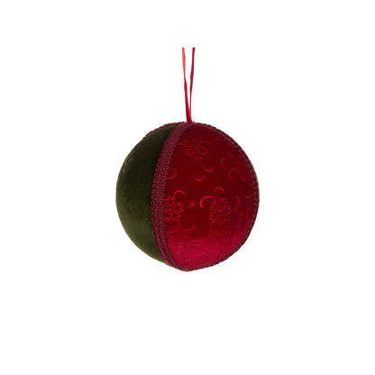 Fabric Red Tartan Segment Bauble