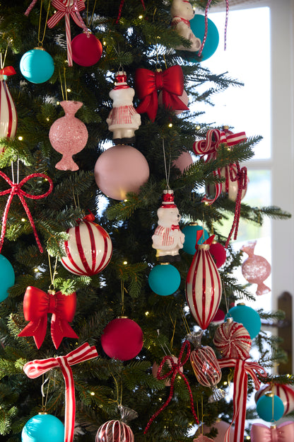 GLASS RED BOW HANGING