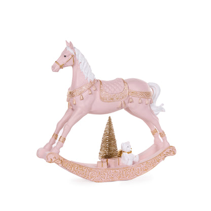 29.5cm LED Exquisite Pink Rockinghorse