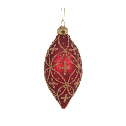 BURGUNDY EMBELLISHED DROP BAUBLE