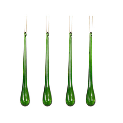 4 Pack Dark Green Icicle Drops