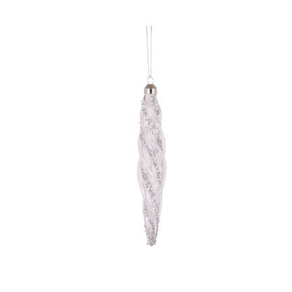 Silver Twisted Icicle Drop
