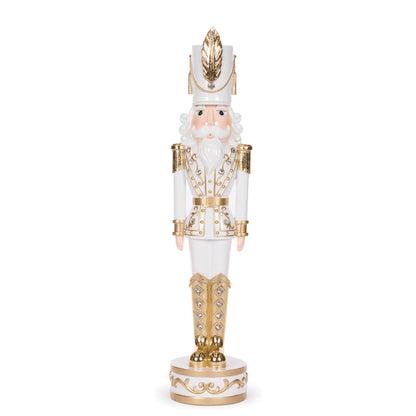 55 CM WHITE AND GOLD JEWEL NUTCRACKER