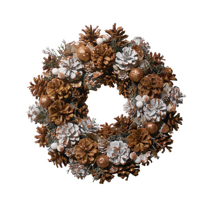 34cm Metallic Woodland Wreath