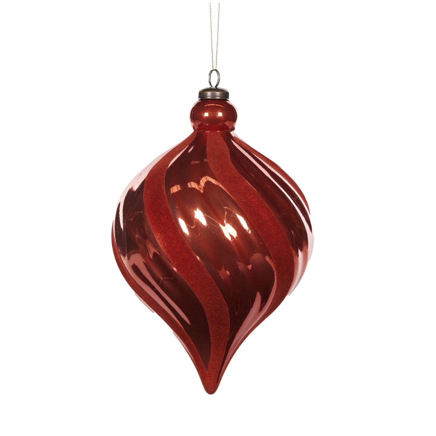 Xl Orange Twirl Drop Bauble