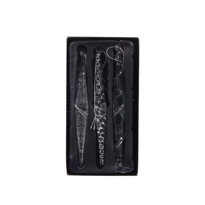 Set/3 Glass Diamond Drops