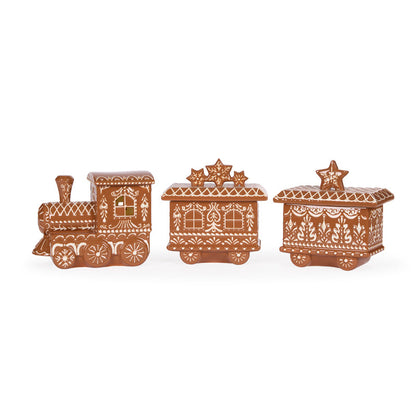 LED Ceramic Gingerbread Train