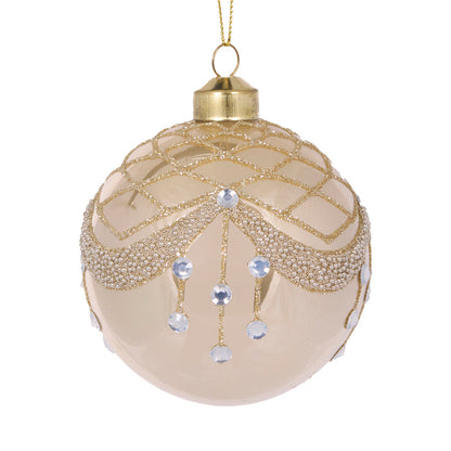 Champagne Scalloped Crystal Jewel Bauble