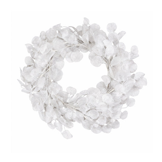 60Cm Honesty Wreath White