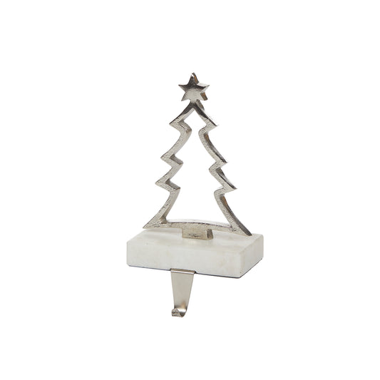 Silver Tree Marble Stocking Holder