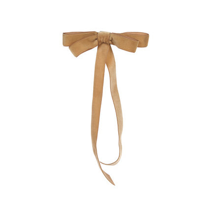 6Pk Tan Velvet Classic Bows