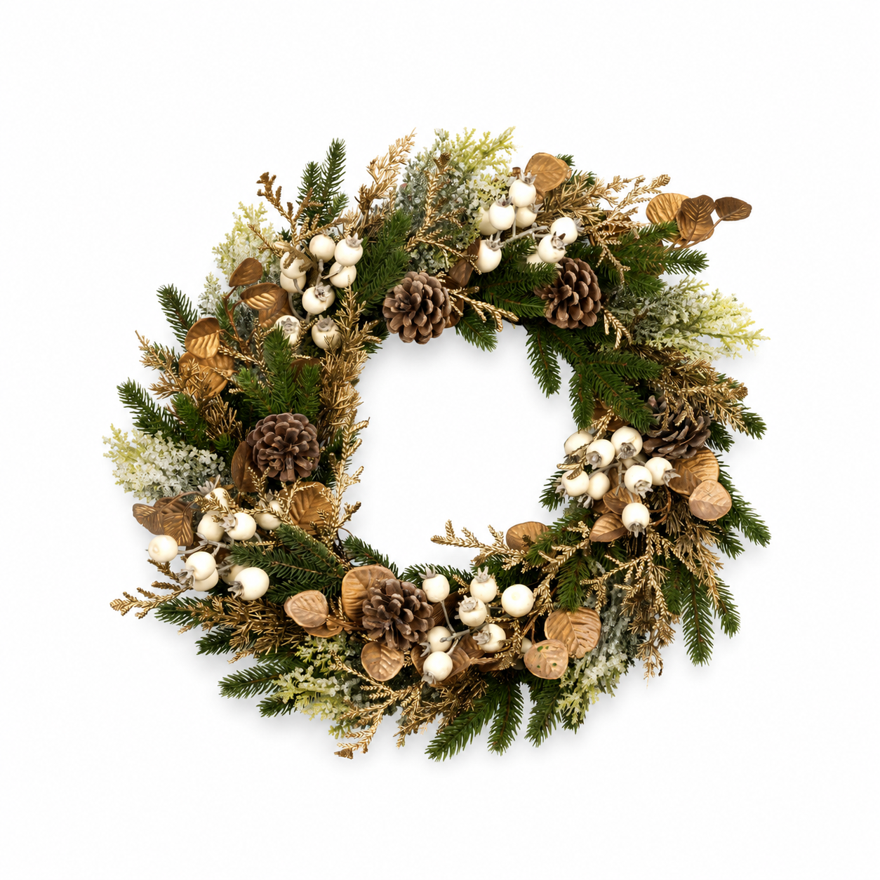 55cm Natural White Berry Wreath