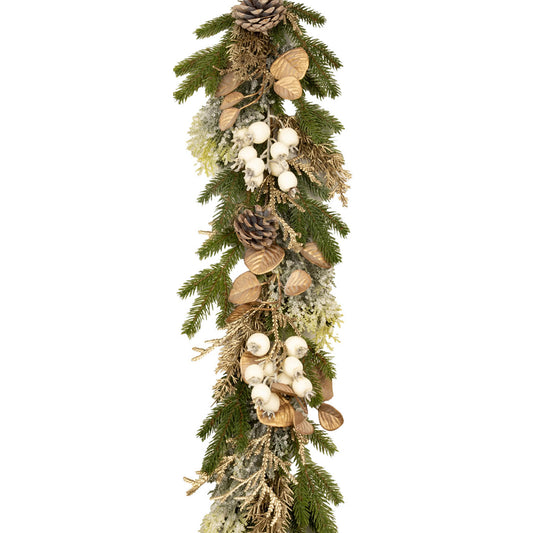 180cm Natural White Berry Garland