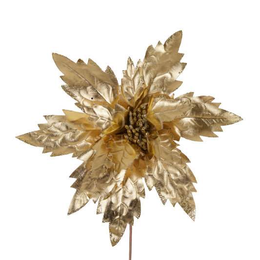 Metallic Gold Leaf Poinsettia