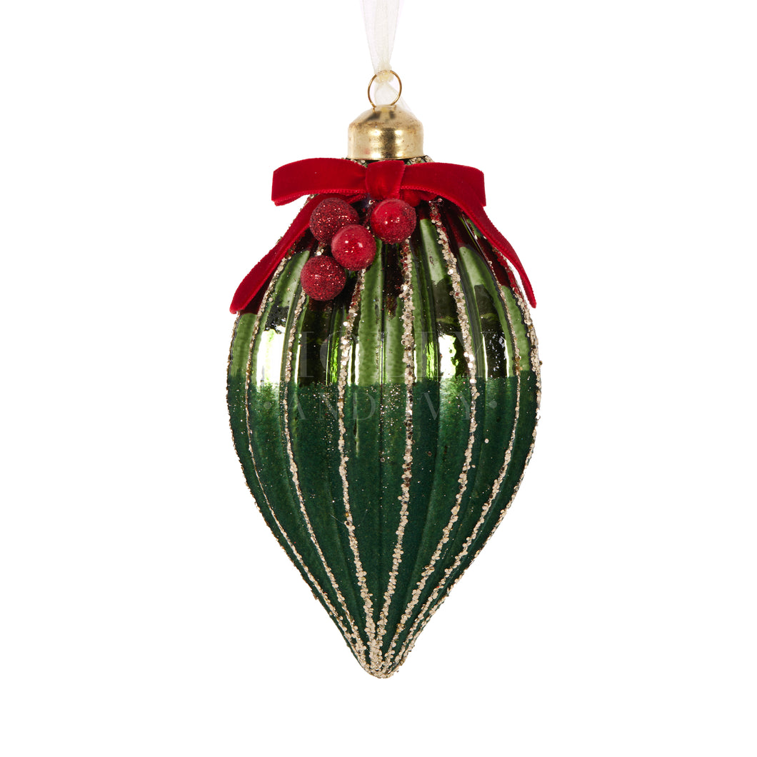 Traditional Striped Drop Bauble