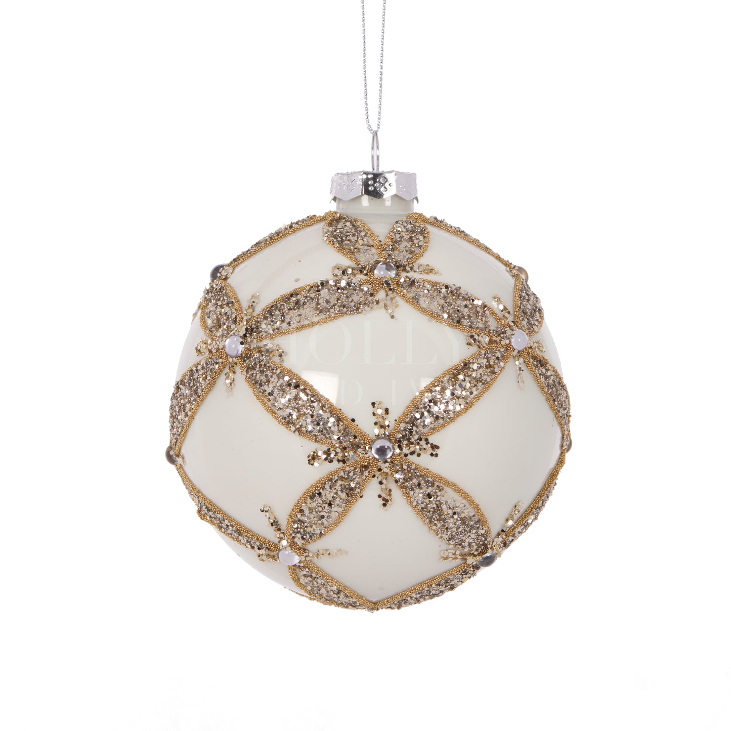 Ivory Harlequin Bauble