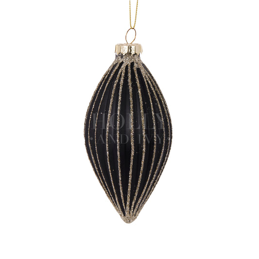 Matte Black Long Drop Bauble