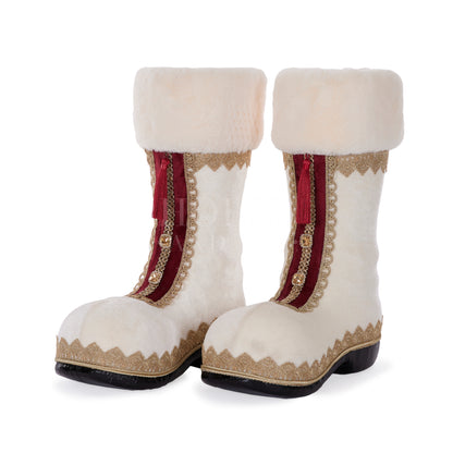 Majestic Cream & Burgundy Boots