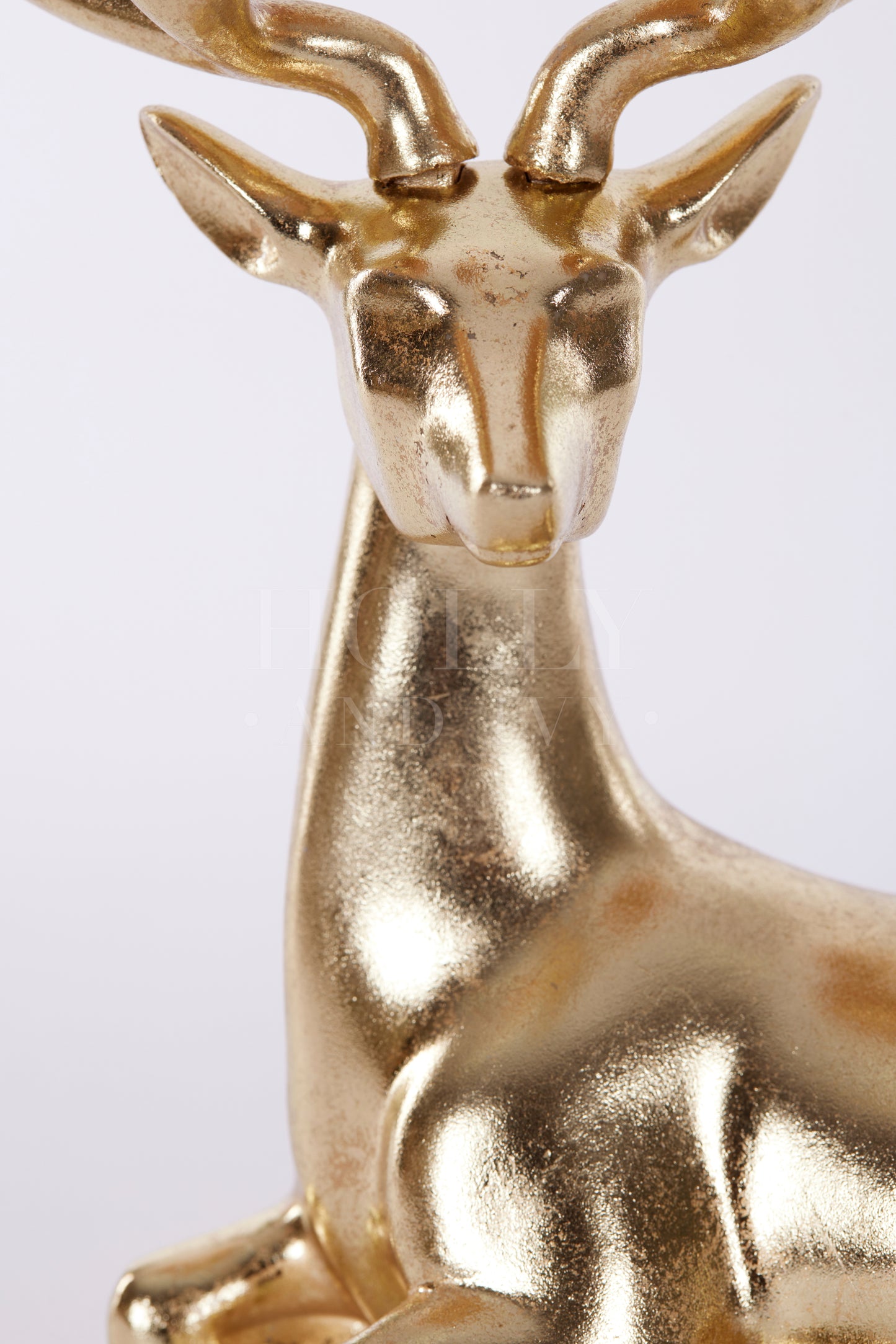 Set Of 2 Golden Deer T/Light Holders