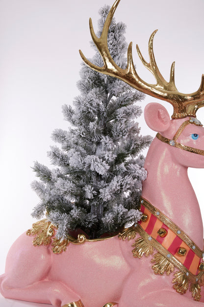 Majestic Pink Embellished Deer Pot