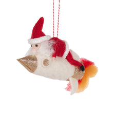 Load image into Gallery viewer, Wool Santa On Rocket
