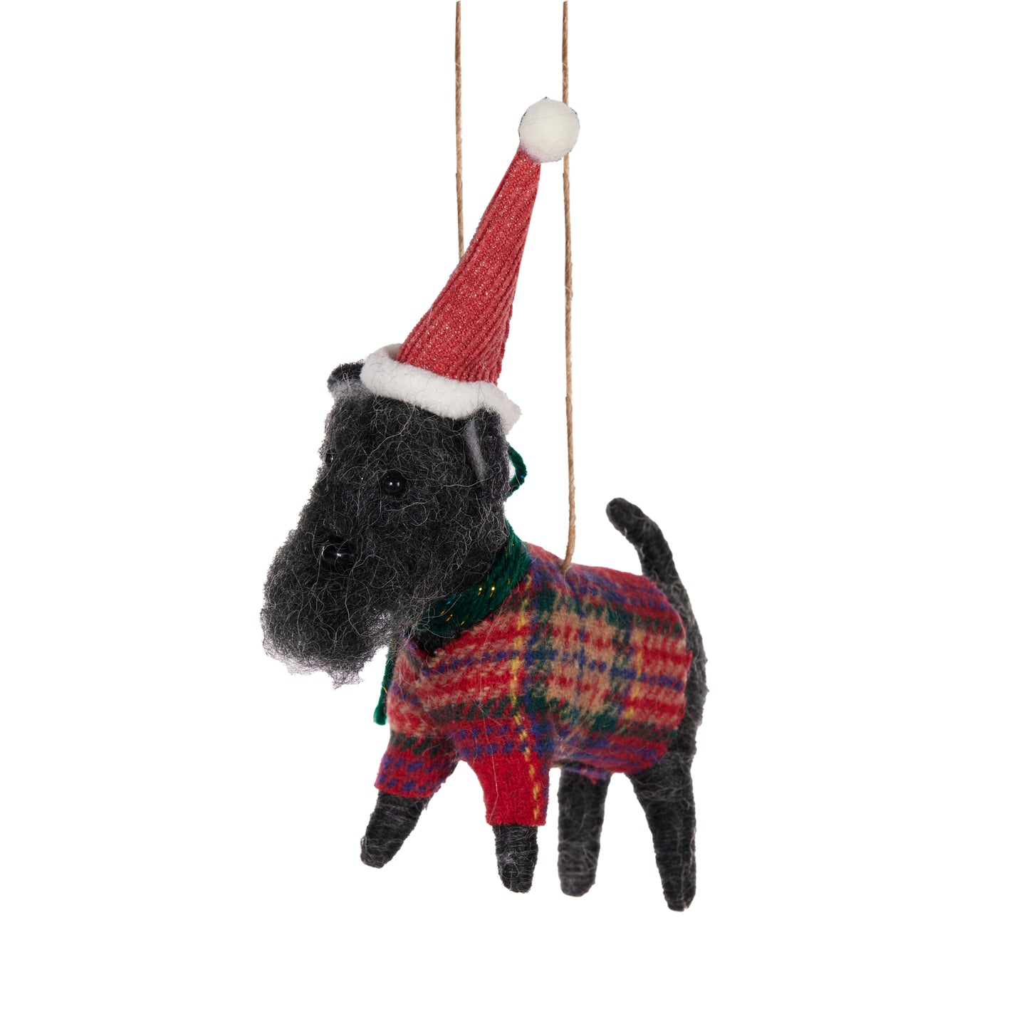 Wool Schnauzer With Santa Hat