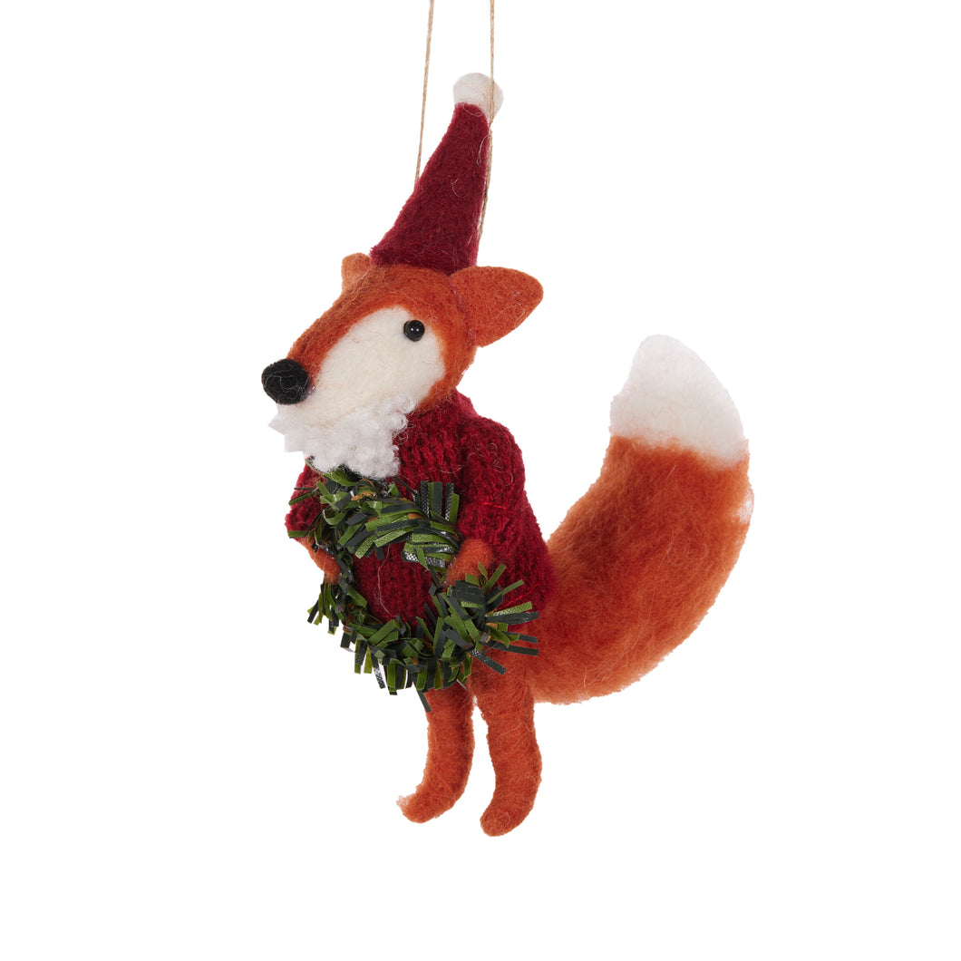 Wool Fox With Wreath