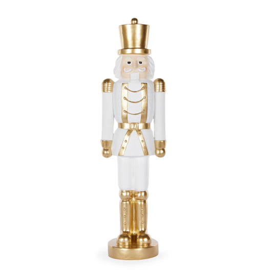 54Cm White And Gold Velvet Regal Nutcracker