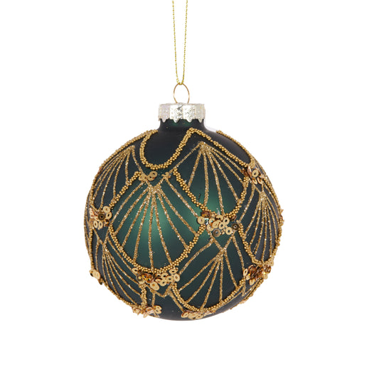 Emerald Deco Embellished Bauble