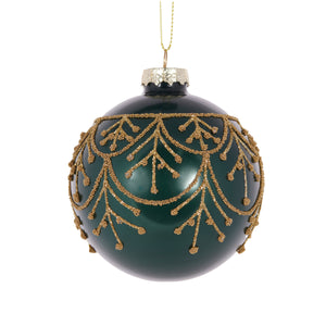 Emerald Deco Piped Bauble