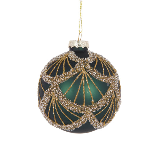 Emerald Deco Garnished Bauble