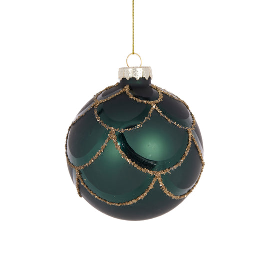 Emerald Deco Scalloped Bauble