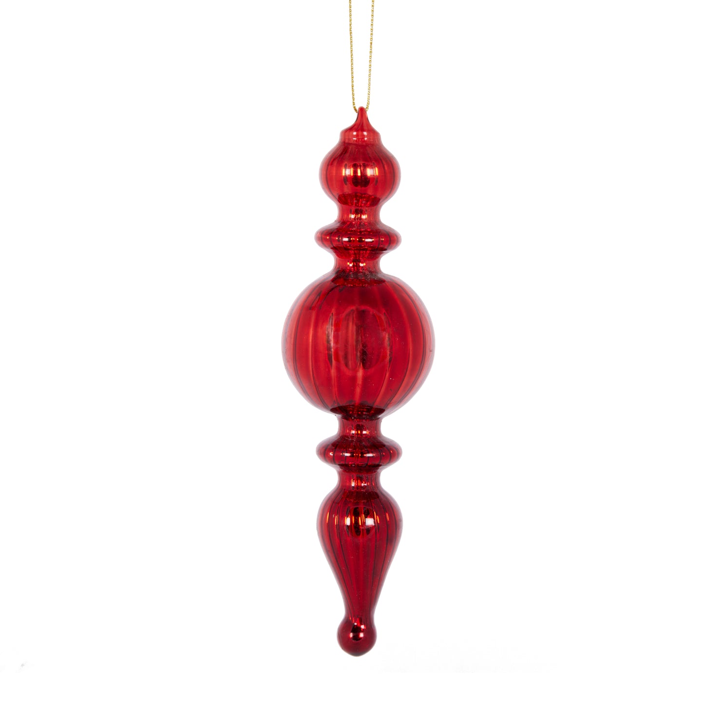 Round Glass Burgundy Finial