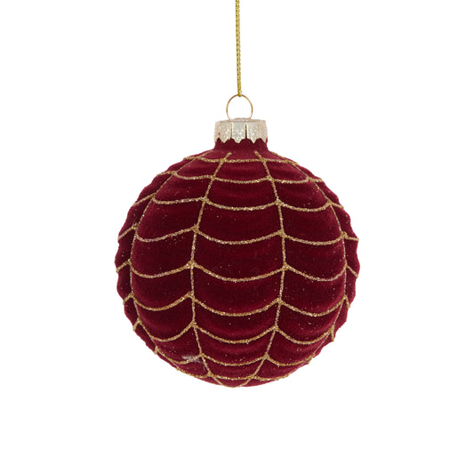 Burdundy Velvet Webbed Bauble