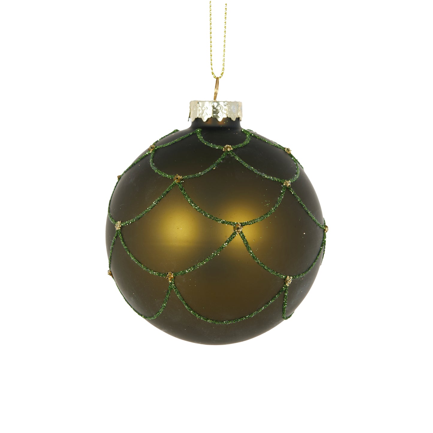 Matte Forrest Scalloped Bauble