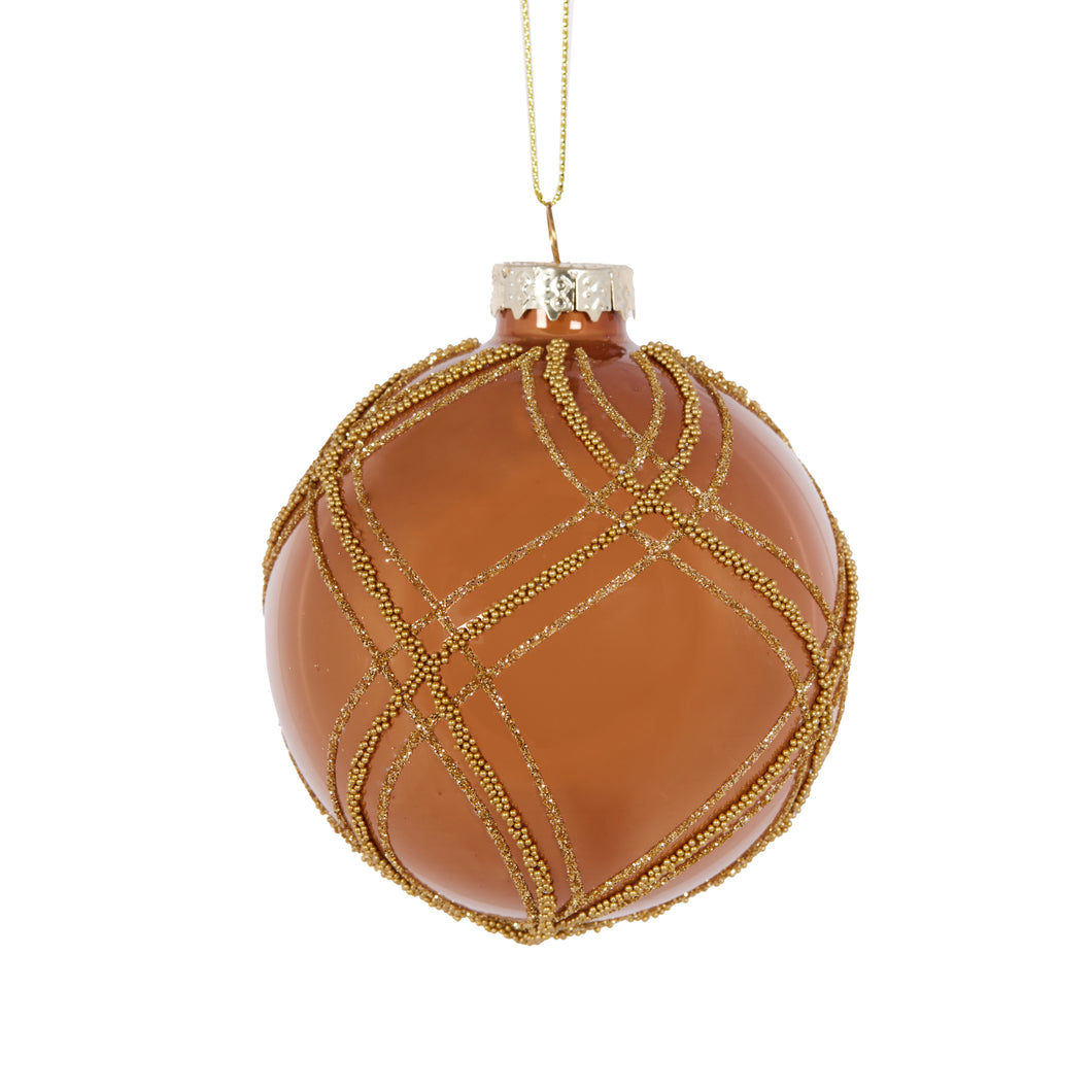 High Shine Copper Piped Bauble
