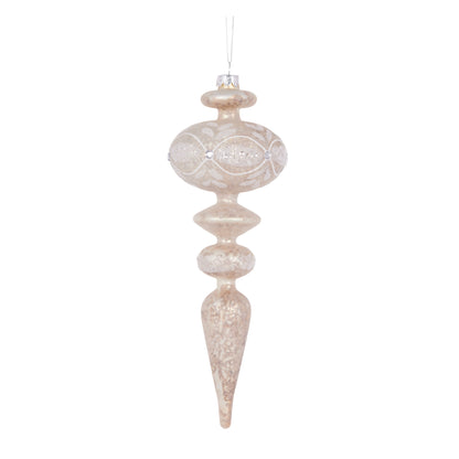 Glass Frosted Disc Finial