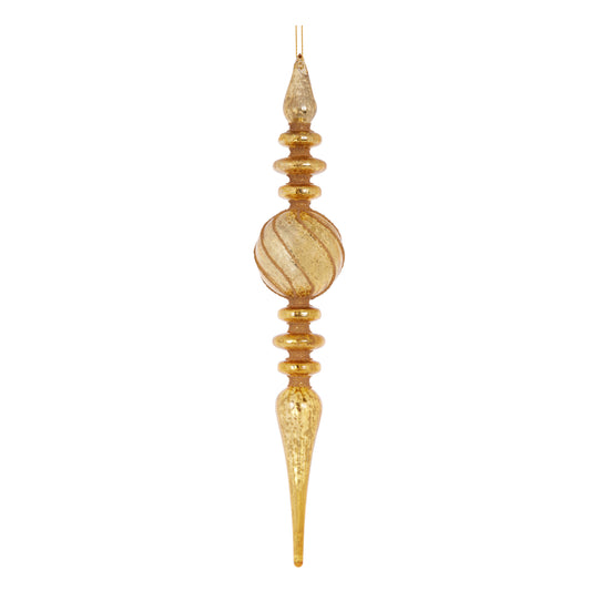 Xl Glass Gold Beaded Finial