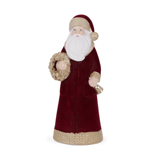 25Cm Burgundy Velvet Santa