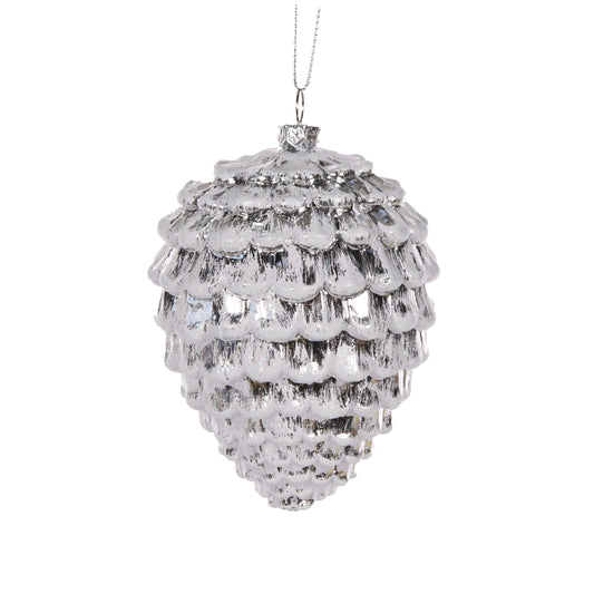 Silver Layered Pinecone Hanging