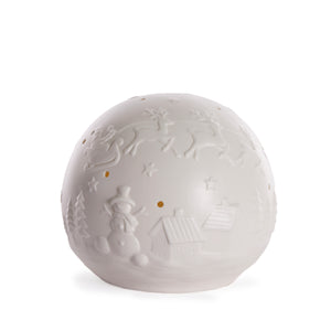 14Cm Led Santa Gliding Porcelain Sphere