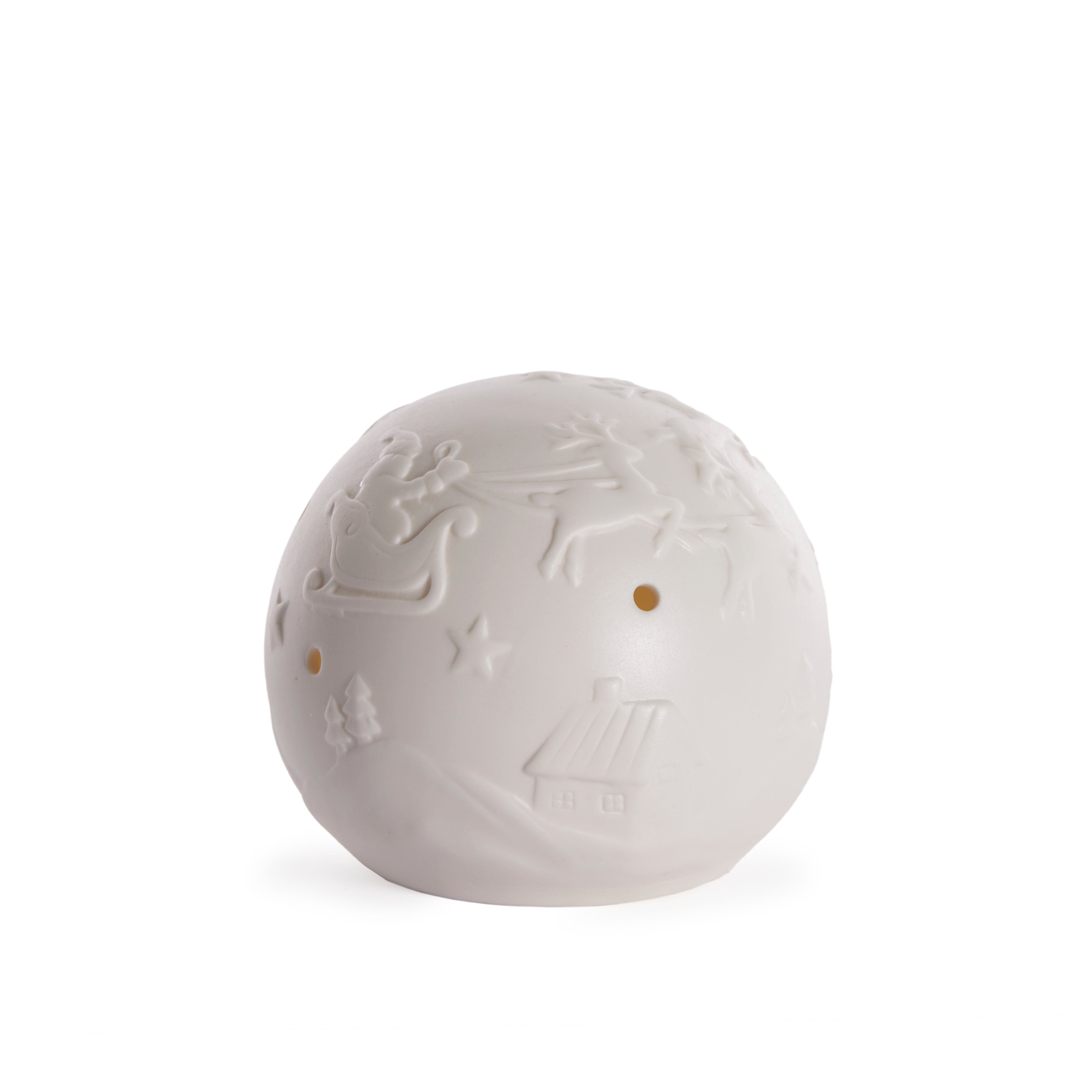 Sphere Santacraft 8Cm Led Santa Gliding Porcelain Sphere – Holly & Ivy